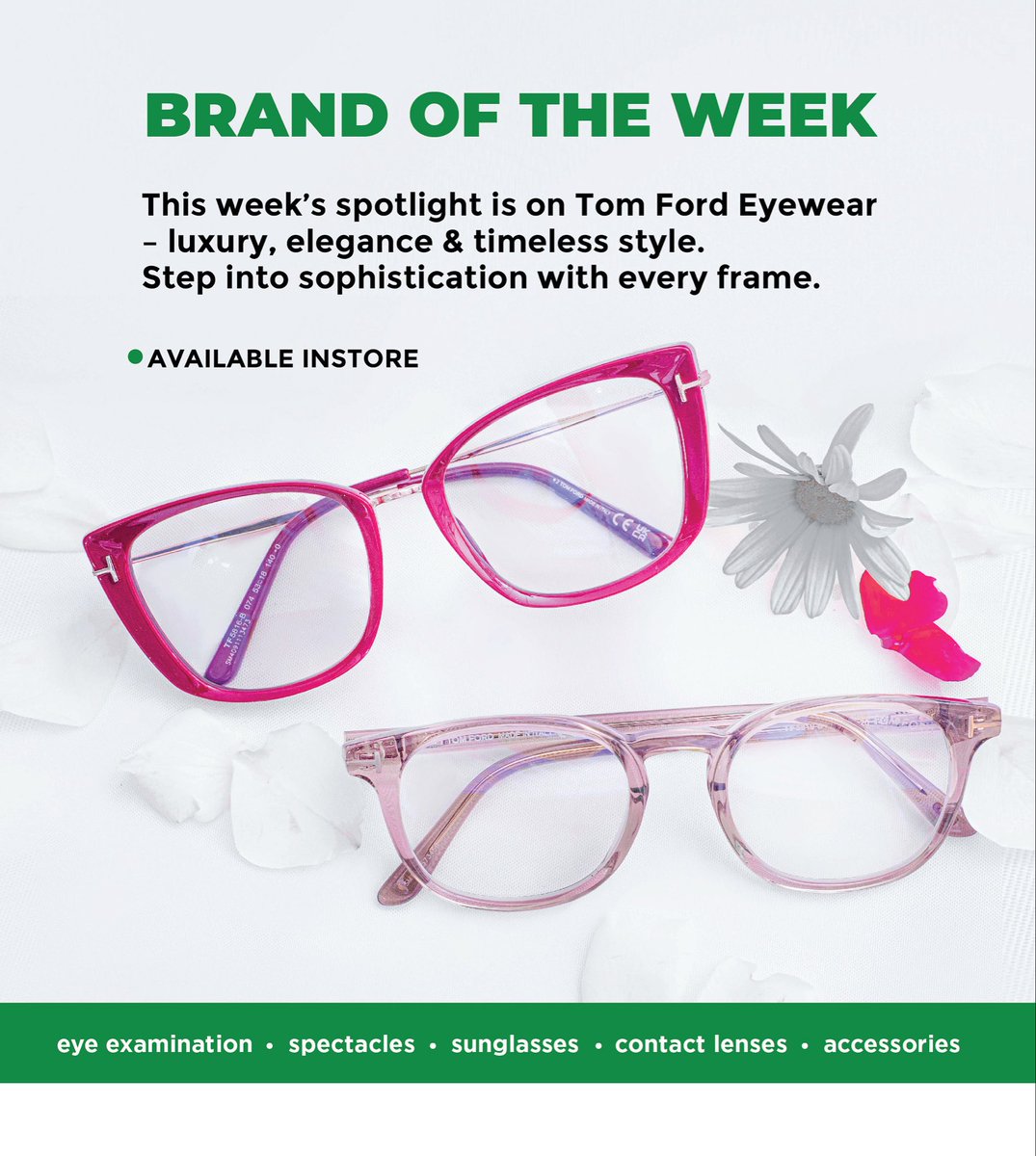 This week, we’re spotlighting Tom Ford Eyewear — where luxury meets timeless style. Step up your look with sophistication and confidence. 👓💎
#TomFord #BrandOfTheWeek #OptinovaEyecare #LuxuryEyewear