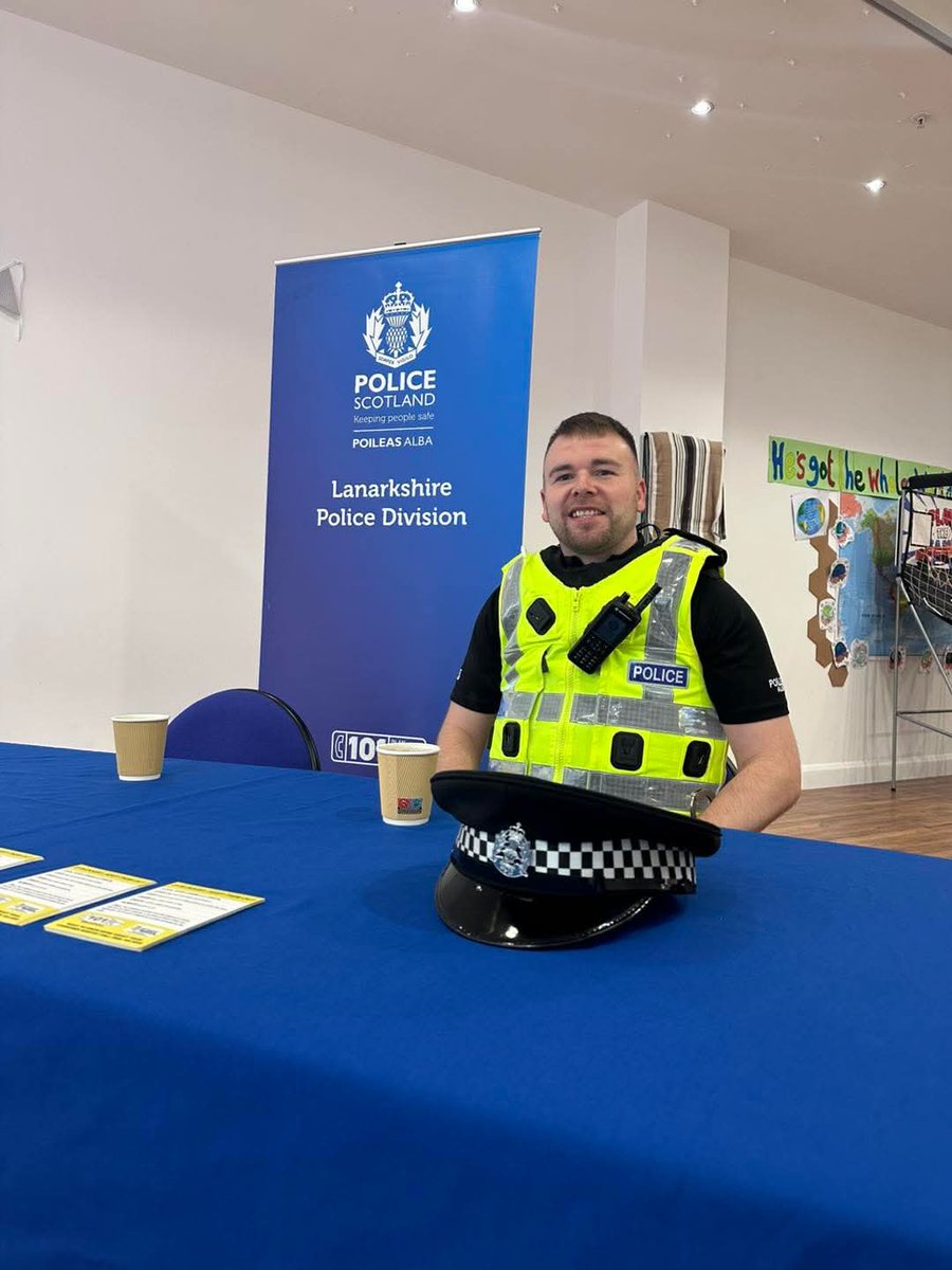"Coffee with a cop" event on Friday 17th October 2025 at East Kilbride Princes Square was a great success. 

Keep an eye out for future events and opportunities to meet with your local community officers.