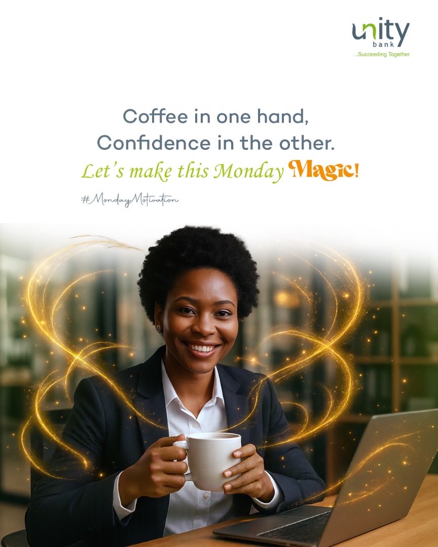 UnityBankPlc's tweet image. You hold the power to make every Monday feel magical.
Believe in your spark, trust your process, and keep showing up.
#MondayMotivation #SucceedingTogether