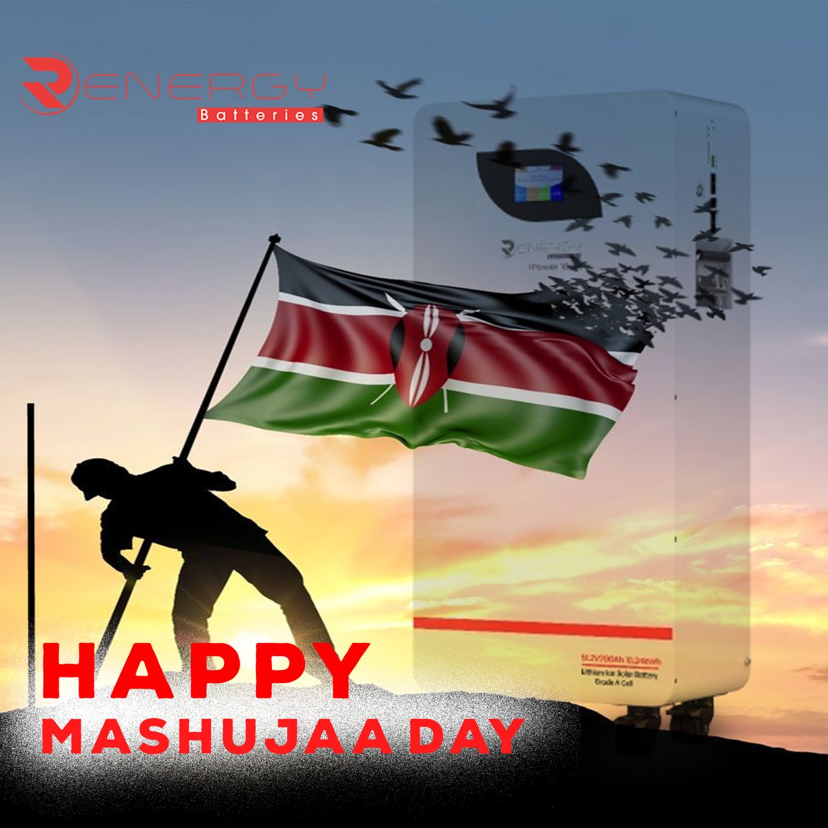 Renergypowerbat's tweet photo. From the Renergy Power team, we salute the spirit of Kenyan heroes — bold, resilient, and full of energy.
Happy Mashujaa Day to all our partners, installers, and customers in Kenya!
#MashujaaDay #RenergyPower #CleanReliablePower #PoweringKenya https://t.co/HN2VyNp2lk