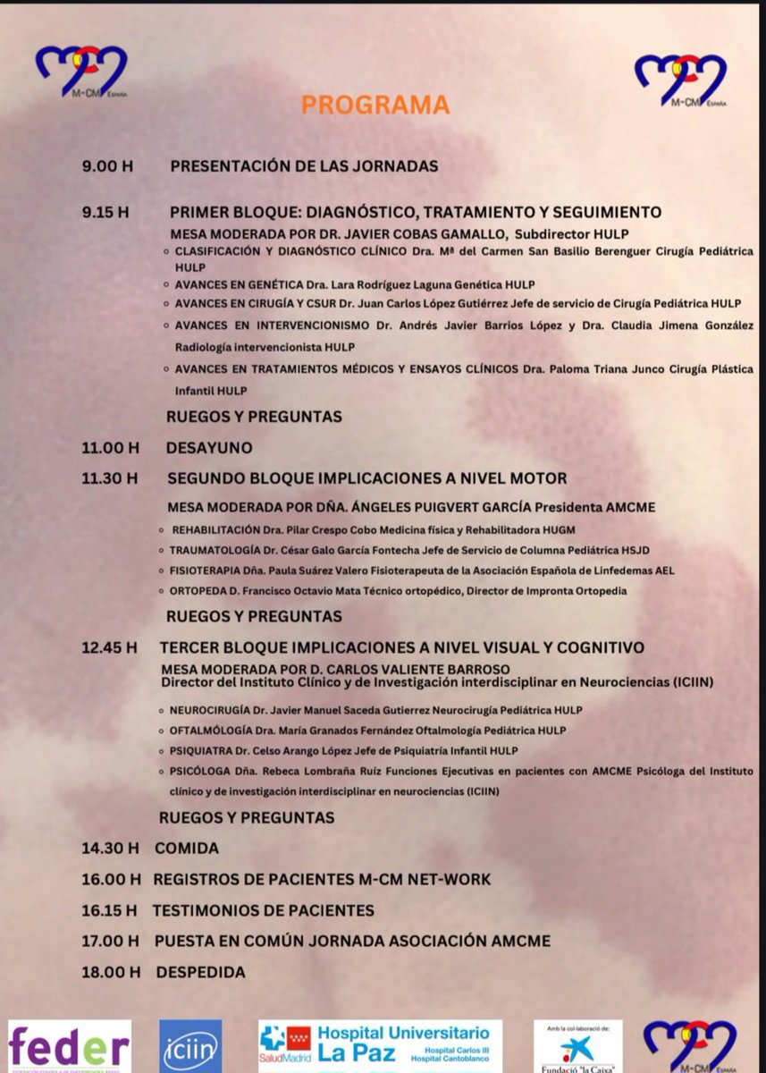 II JORNADA PACIENTES Y FAMILIARES ANOMALIA VASCULARES
✨ ¡Inscripciones presenciales agotadas! ✨
Pero no te preocupes, todavía puedes apuntarte online 🖥️💫