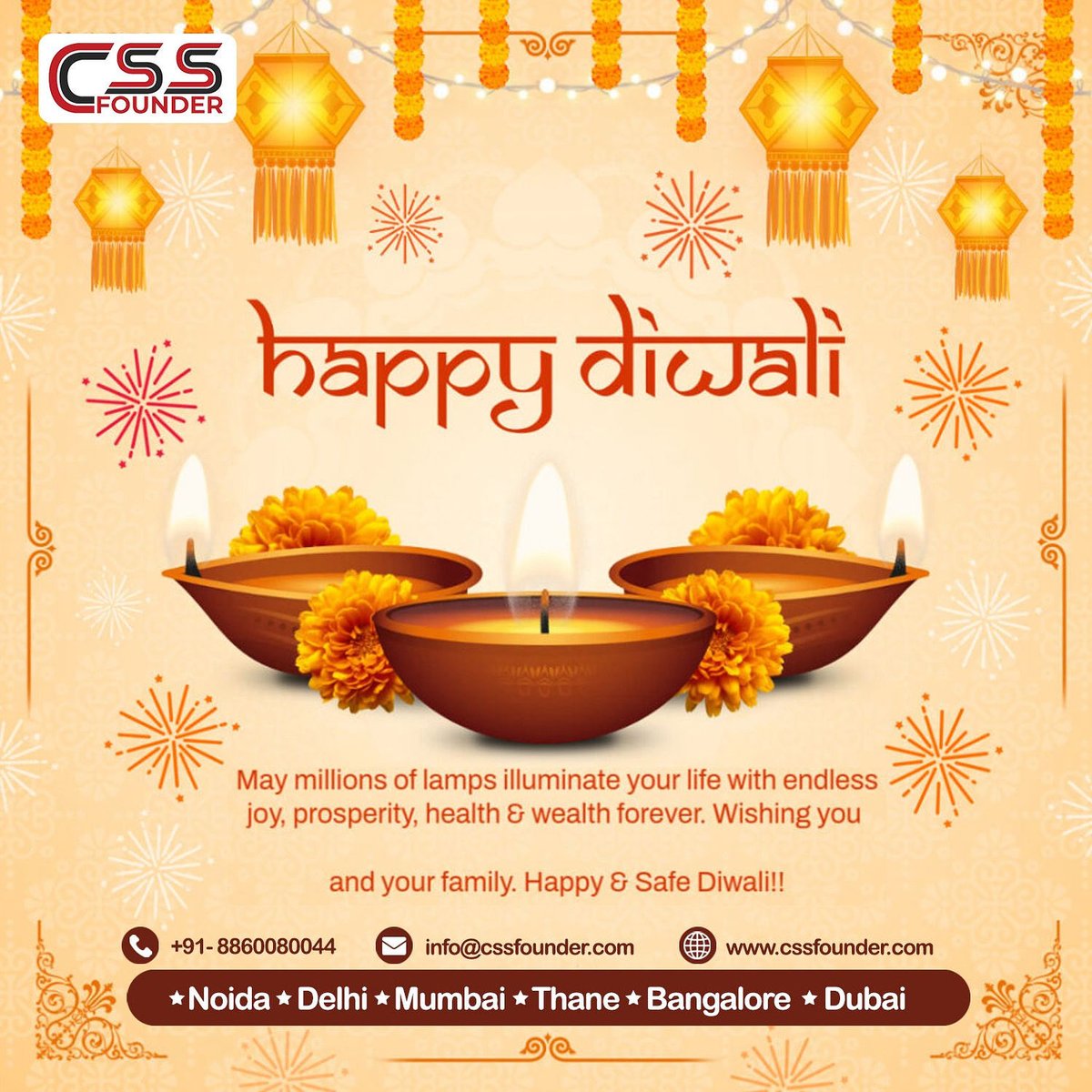 cssfounder_com's tweet image. Happy Deepawali 🪔 from Team CssFounder.com
