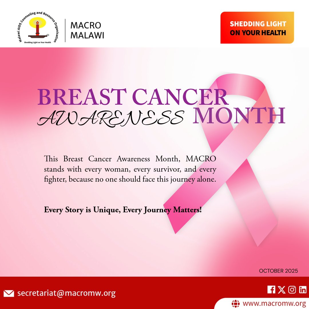 BREAST CANCER AWARENESS MONTH!

Every woman deserves a chance at early detection, hope and support. At MACRO, we stand with fighters, celebrate survivors and remember those we have lost.

Get screened. Know the signs. Support one another.
Together, we can save lives.🤍🤍