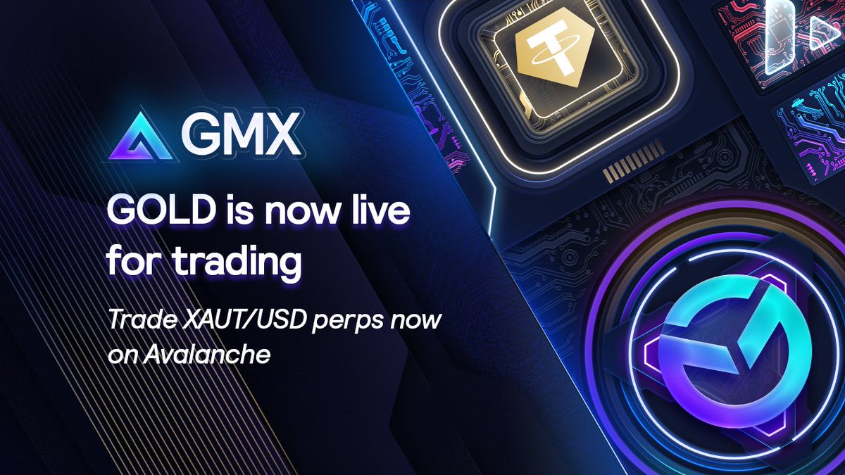 GMX_IO's tweet image. A market for Gold is now live on GMX, introducing a popular new asset to the platform:

🔸 XAUt0/USD

Trade Tether Gold, the digital token from @Tether that is backed by physical gold. Now available on Perps or Spot.

$XAUT

1/4 ⬇️
