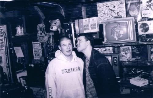 Pete and Joey share an intimate moment during band practice. #ska #skarmy #skarmyofdarkness #boys