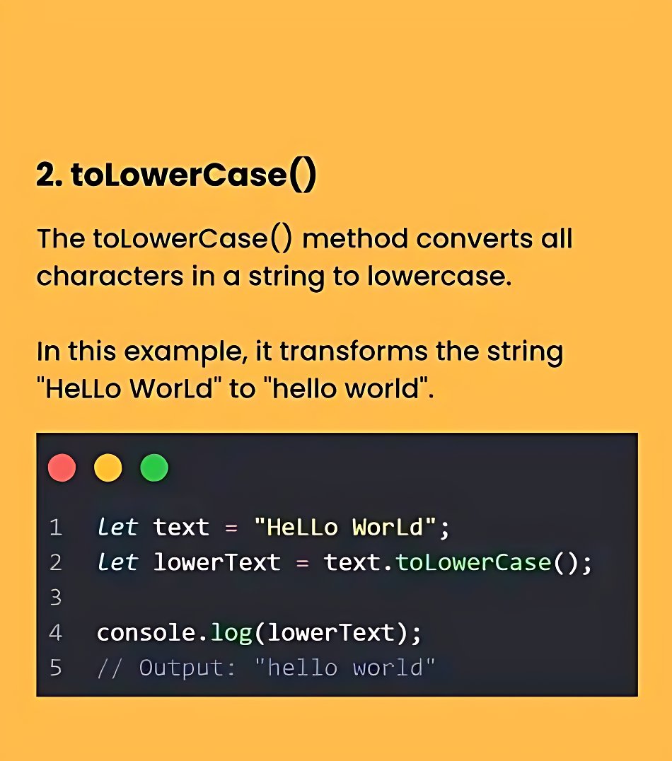 11xcoder's tweet image. Breaking down the essentials of **JavaScript String Methods**! This is the kind of foundational knowledge that makes coding so much smoother. Keep learning, keep building! 💪💻 
#DeveloperJourney #Frontend #Tech