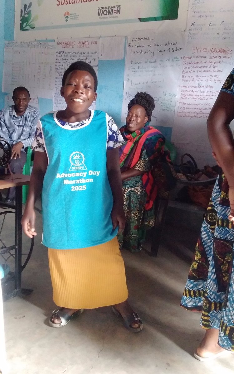 Happening at Bwera United women with disabilities Association(BUDWA) mpondwe-lhubiriha town council, kasese District-Uganda, Biira Jennifer a member of BUDWA can't hide her smile to support NUDIPU Marathon on 9th November 2025.