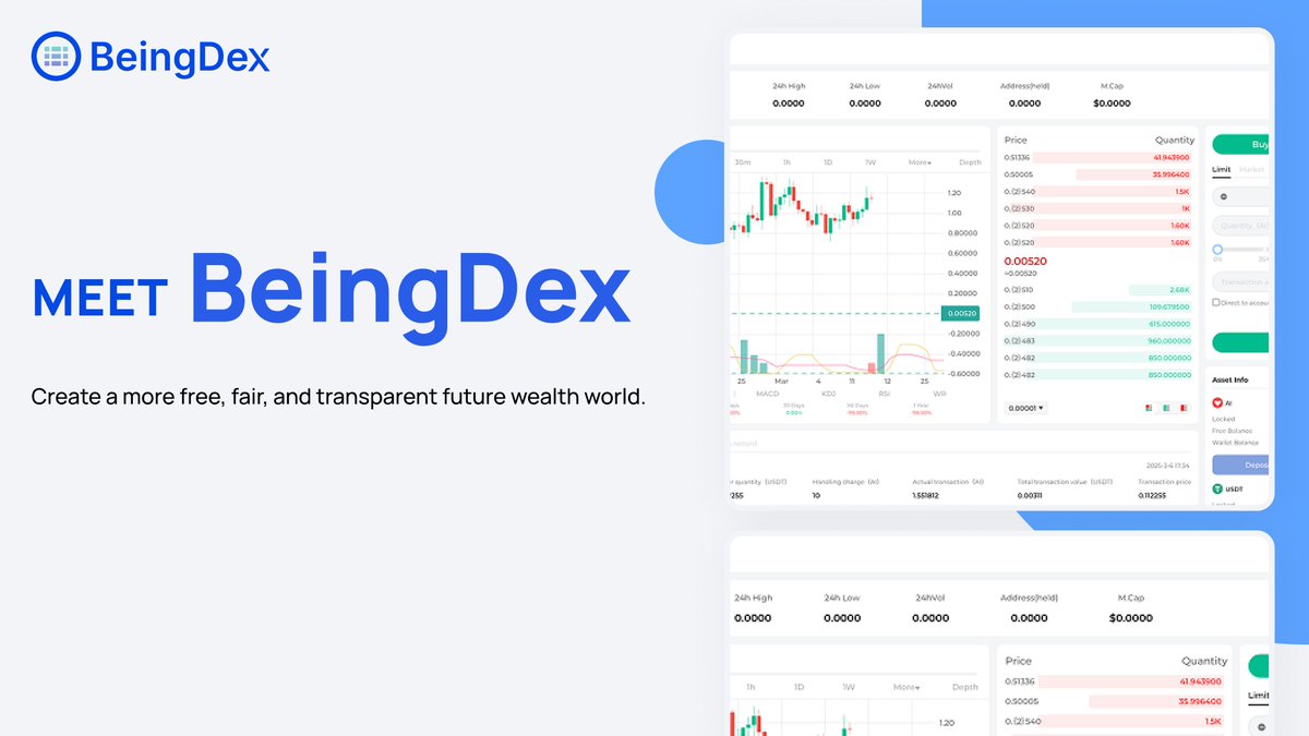 BeingDexOS's tweet image. When it comes to trading platforms, people care about security first, and experience second.

At @BeingDexOS, our trading interface shows clear price trends with candlestick charts. Users can place limit or market orders through the order book. Limit orders help avoid slippage…
