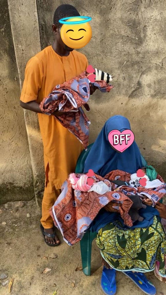 Iamindo0's tweet image. Assalamu alaikum warahmatullah

This man&apos;s wife gave birth to triplet, the family are having a hard time covering up their expenses, as he&apos;s low income earner.
Please retweet &amp;amp; help with anything you can
8067748715 
Opay

PS: I covered the faces for privacy &amp;amp; safety of the babies