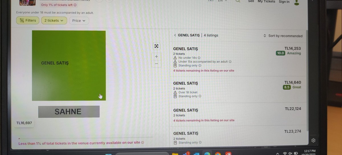 GORİLLAZ BİLETİ, DAHA 15 DK OLDU 100 TANESİ DUSMUS KARABORSAYA 7BİN TL MİNİMUMU 2X DE YETMİYOR OROSPU EVLATLARINA YANARAK GEBERİN