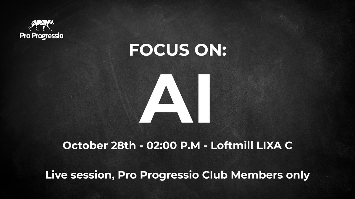 Pro_Progressio's tweet image. Grupy fokusowe Pro Progressio startują! 🚀
Pierwsze spotkanie #FOCUSONAI: dyskusja o trendach AI w BPO, GBS, CX i możliwościach wdrożeń.
📆28.10.2025 | 📍Loftmill, LIXA C, ul. Kasprzaka 4 | 👥 tylko członkowie Klubu

Rejestracja: 👉focus-on-ai.gridaly.com

#ProProgressio #AI