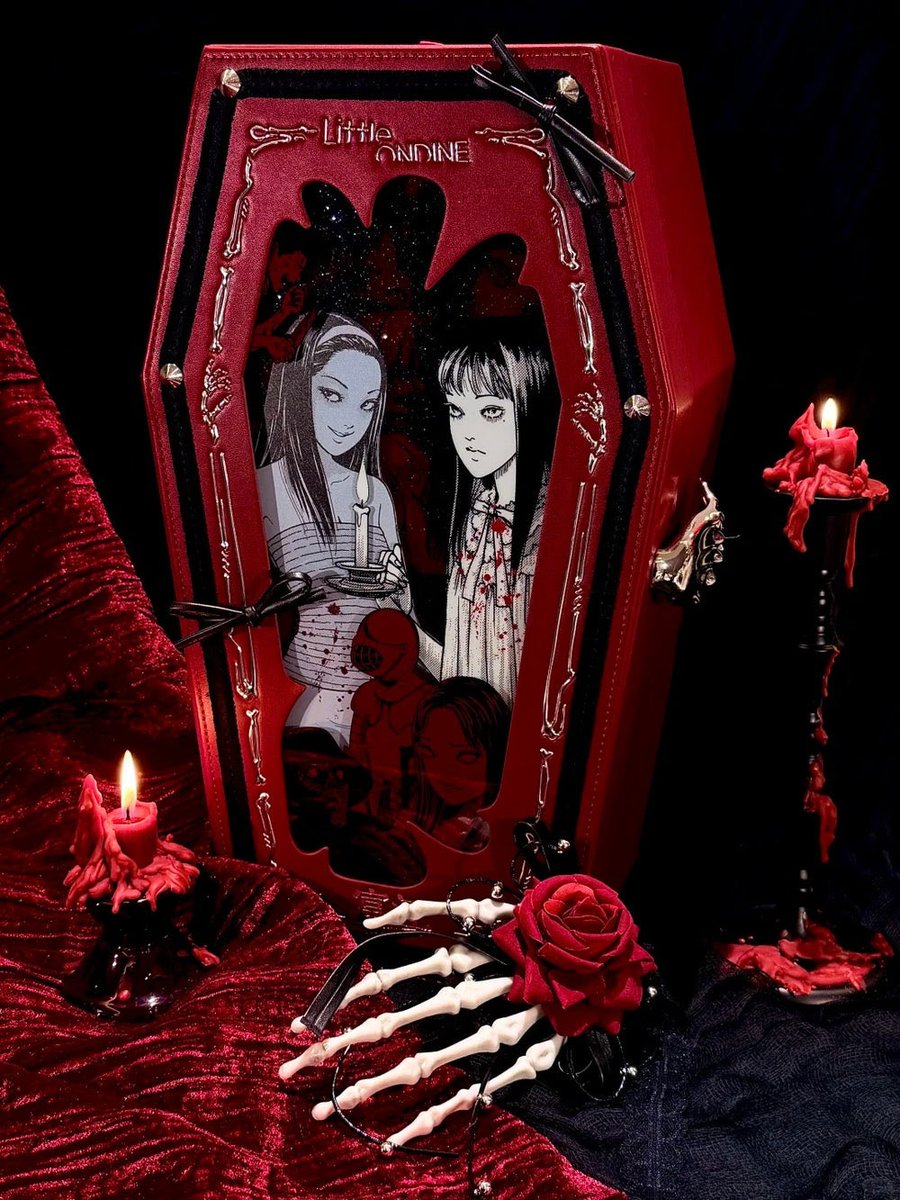 shryma's tweet photo. oh my god the new junji ito x little ondine make up collab is insane!!! https://t.co/u0HLxbrEQ4