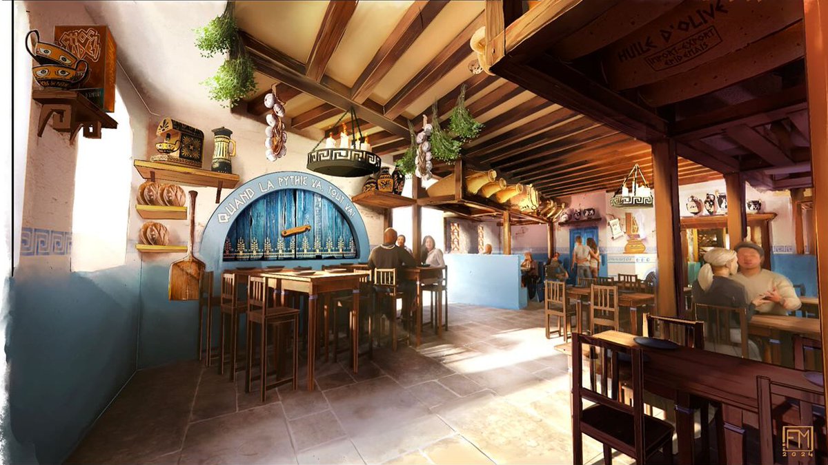 ultrosinfos's tweet image. ⚠️ Quelques autres nouveaux concept art du futur restaurant &quot;La table de Dyonisos&quot; du #ParcAstérix

D&apos;une capa. de 500 places, rendez-vous dès 2027 pour son ouverture dans la zone grecque ! 🇬🇷