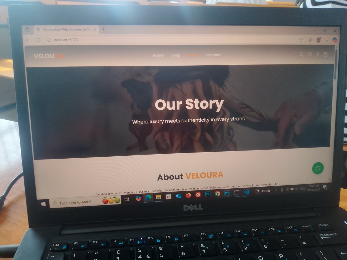 tech_evolv's tweet image. Behind every stunning interface is a story worth telling 💕
Here’s the heart of Veloura Hair — our purpose, our passion, and our promise.
Crafted with clean design, powered by React.js + TypeScript, and built with love 🌿
#VelouraHair #AboutUsPage #ReactDeveloper #FrontendDesign
