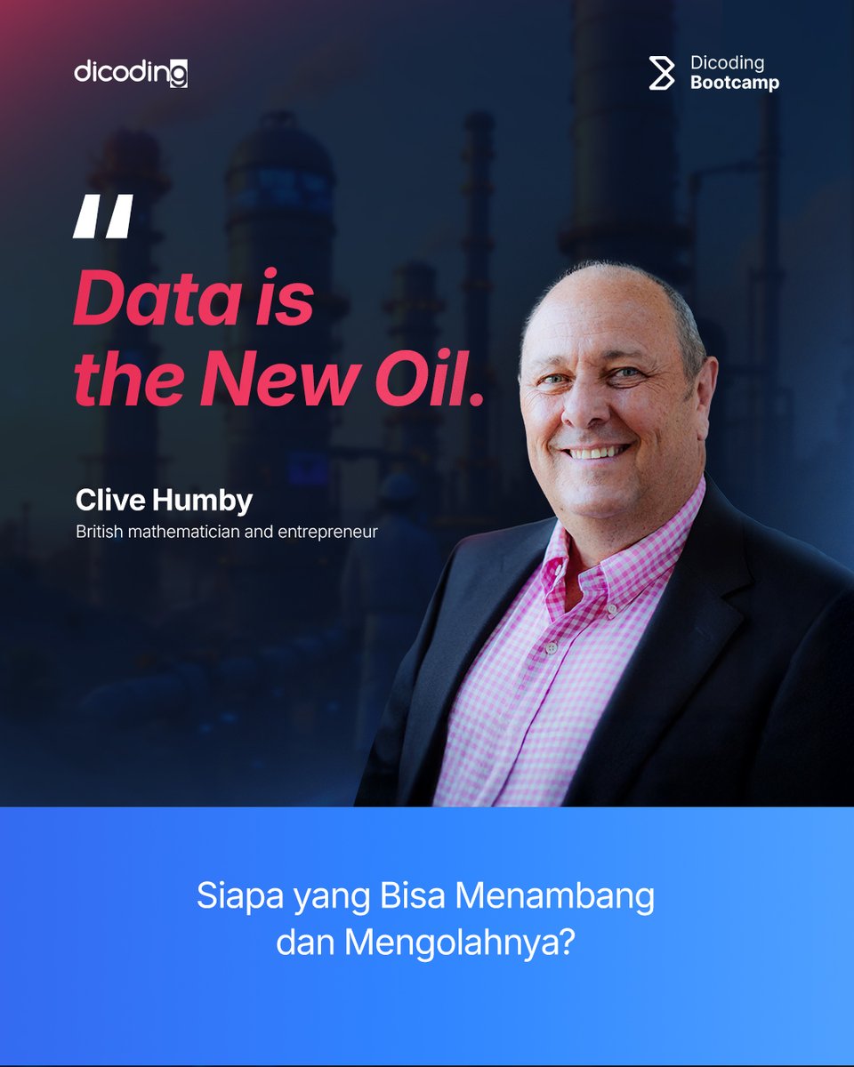 dicoding's tweet image. Seperti minyak mentah, data gak akan bernilai kalau gak diolah 🔍

Di sinilah AI Engineer berperan penting untuk menambang, membersihkan, dan mengubah data💯

#DicodingThread