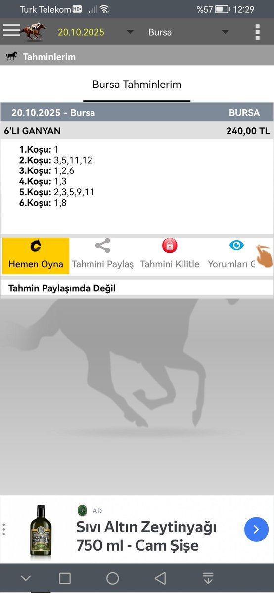 🏇BURSA🏇
16LI GANYAN
BOL ŞANS DİLİYORUM ARKADAŞLAR