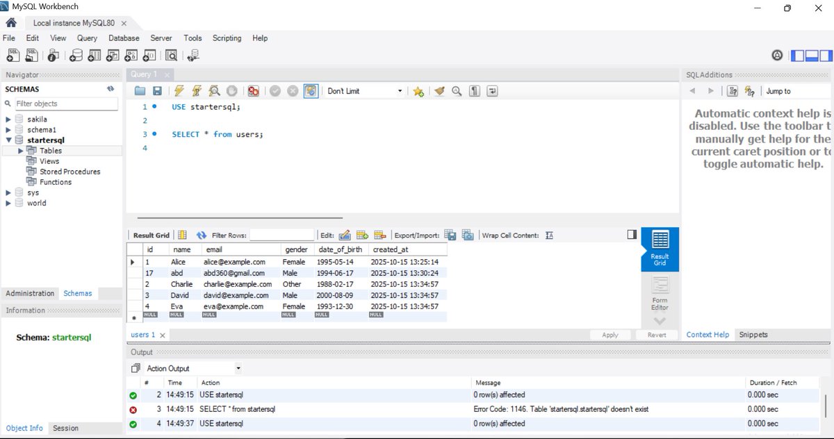 regressionrizz's tweet image. SQL (Structured Query Language):
⤷ SQL vs NoSQL, standards and dialect
⤷ Database Fundamentals - data types, keys and constraints
⤷ DDL, DML, DQL and aggregate Functions
⤷ currently doing exercises on sqlbolt from scratch.
