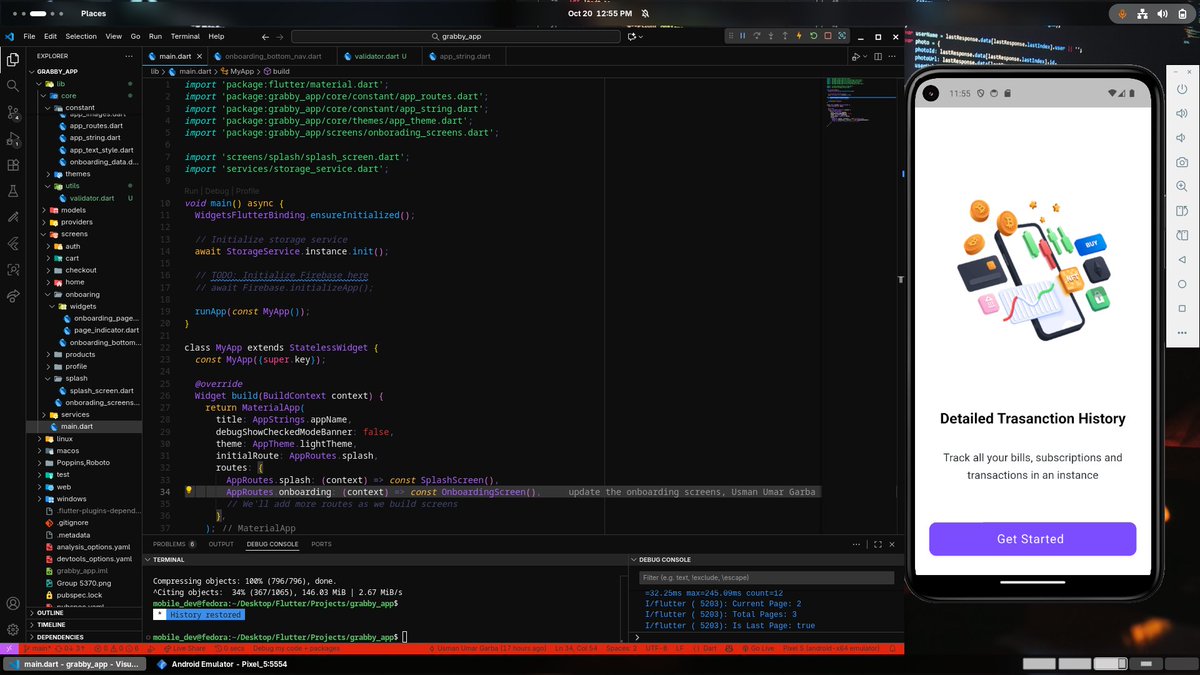 dev_useee's tweet image. Hello everyone what are you working on this week?
I'am building Grabby an E-commerce mobile app that let users shop, schedule orders, choose their dispatch provider, and track deliveries in real time. with alot of cool features. #BuildInPublic #Flutter.
