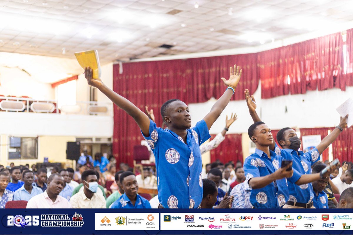 CNC AUDITORIUM:

End of Round 4:

Ofori Panin SHS: 73pts
Kpando SHS: 34pts
Awe SHTS: 20pts

One last round to go!

#NSMQ2025 #NSMQPrelims #Primetime