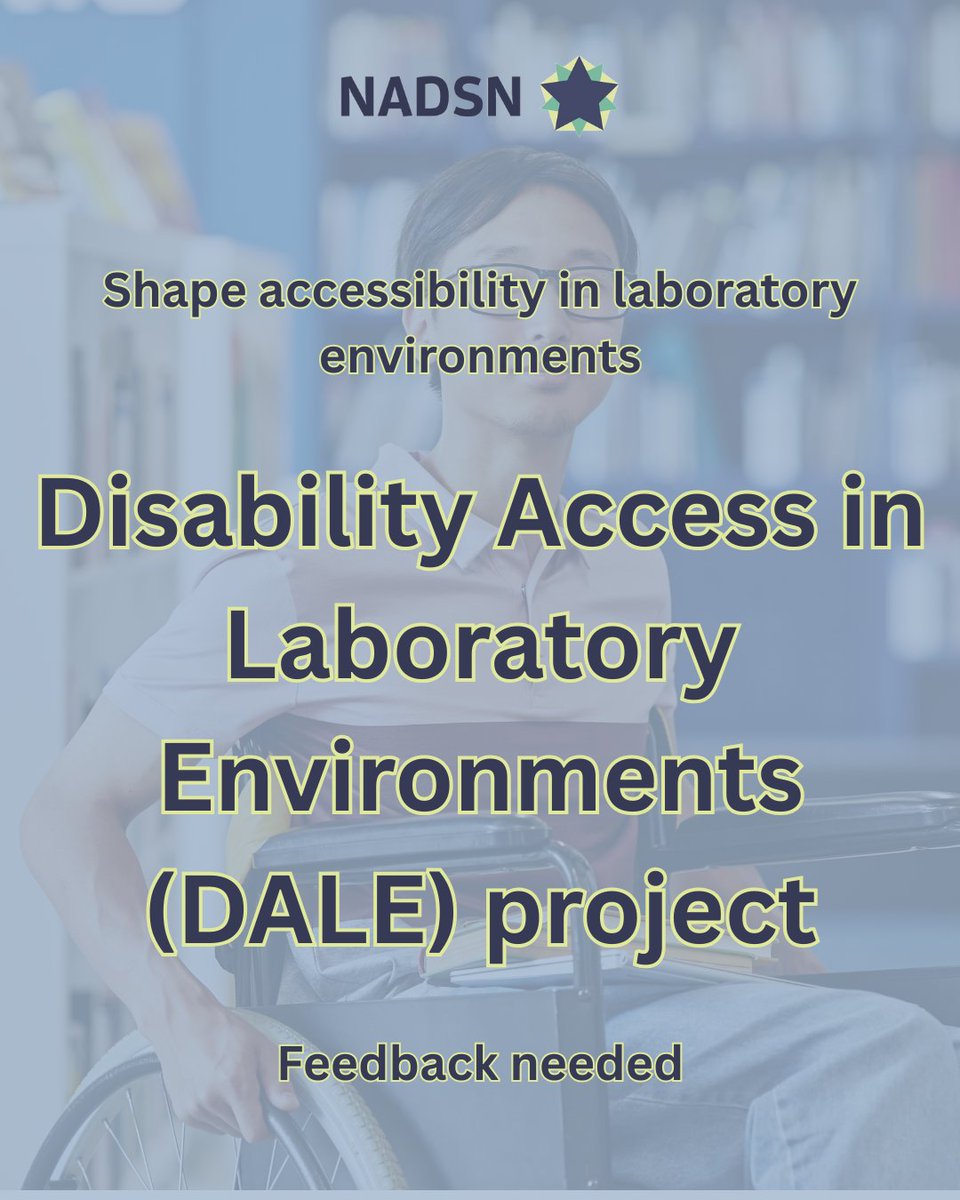 NADSN (@nadsn_uk) on Twitter photo The DALE (Disability Access in Laboratory Environments) project team at <a href="/uniofeastanglia/">UEA</a> is looking for people with an interest in disability access to review their new lab access assessment.
uea.ac.uk/about/schools-…
#Accessibility #Inclusion #STEM #DisabilityInSTEM #DALEProject The DALE (Disability Access in Laboratory Environments) project team at <a href="/uniofeastanglia/">UEA</a> is looking for people with an interest in disability access to review their new lab access assessment.
uea.ac.uk/about/schools-…
#Accessibility #Inclusion #STEM #DisabilityInSTEM #DALEProject