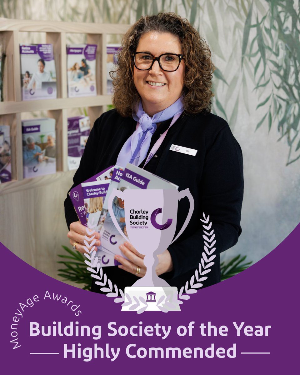 We're delighted to have been highly commended as Building Society of the Year at the MoneyAge Awards 2025! 🏆

This achievement reflects the passion of our team and continued support of our amazing Members and community.  

#AwardWinning #MoneyAgeAwards #ChorleyBuildingSociety