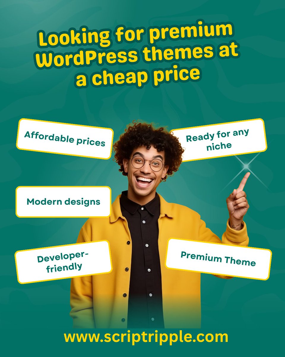ScriptRipple's tweet image. ๐ก Buy WordPress themes at unbeatable prices!
Stunning, responsive & affordable โ only at ScriptRipple
๐ scriptripple.com
#WordPress #Themes #WebDesign #ScriptRipple #Affordable