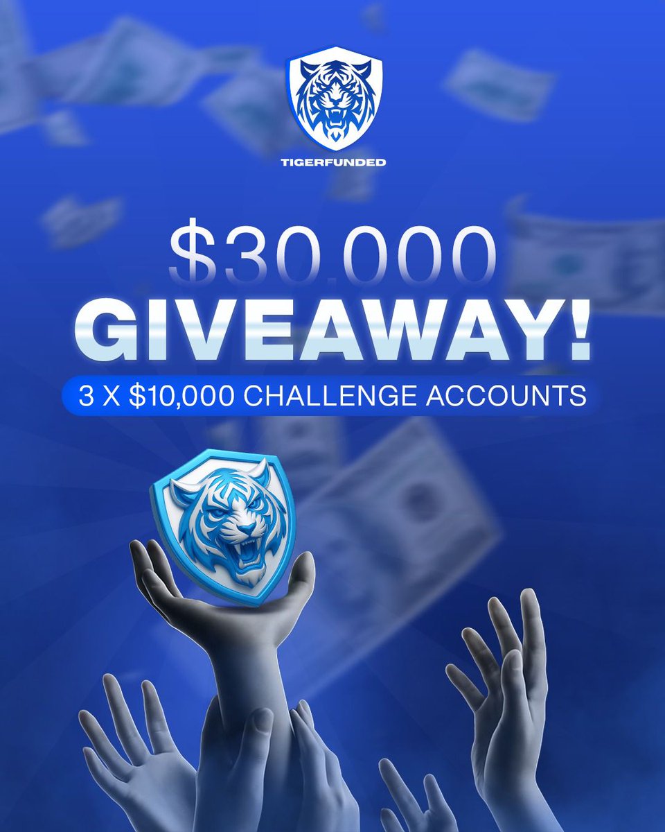 Jalo_Trader's tweet image. 🎁 $30,000 Challenge Accounts Giveaway 🎁
We’re giving away 6 × $5,000 Challenge Accounts to our community! 🐅🔥
How to enter:
✅ Follow
@tigerfunded
@Jalo_Trader
✅ Like & Repost this post
✅ Mention 3 friends in the comments
✅ Join our Discord: discord.com/invite/qpT2ex8……