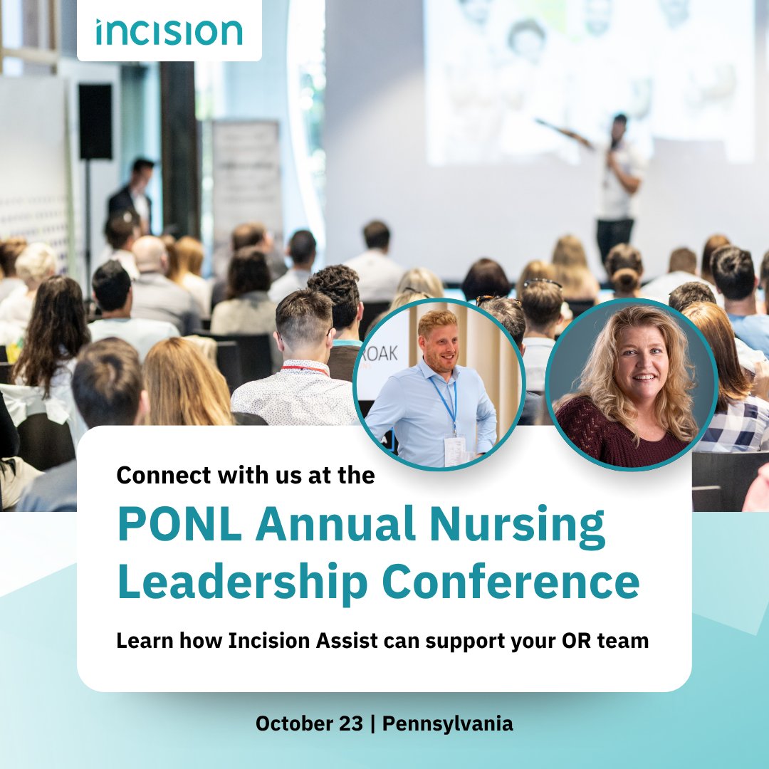 Incisionacademy's tweet image. 🗓️ Join us at the PONL Annual Nursing Leadership Conference
📍 October 23, Pennsylvania

Stop by and discover how Incision Assist, our ConfidentOR™ Knowledge Platform, increases confidence and decreases stress for perioperative teams.
