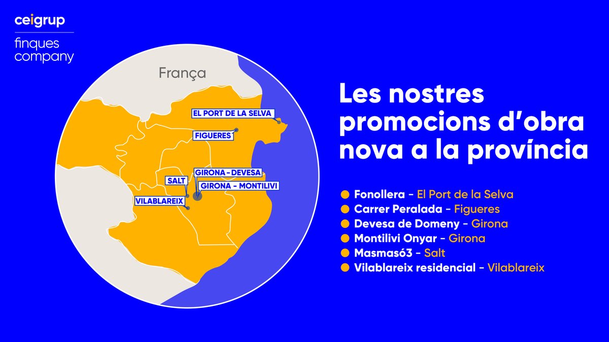 Les sis promocions d'obra nova que comercialitzem des de <a href="/FinquesCompany/">Ceigrup - Finques Company</a>

Ens sentim molt orgullosos que les empreses confiïn en nosaltres i estem convençuts que la nostra professionalitat connectarà promotores amb compradors.

✔️ finquescompany.com/ca/promocions