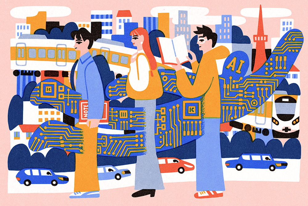 junkdego's tweet image. ＼WORK／
名古屋大学理学部・理学研究科のオンライン広報誌「理philosophia online」にイラストを描きました。
エッセイ「生成AIとの付き合い方」のイラストです。AIが人間社会に普遍的に存在することを表現しました。

エッセイの内容はこちらです。
philosophia.sci.nagoya-u.ac.jp/viewpoints/175…