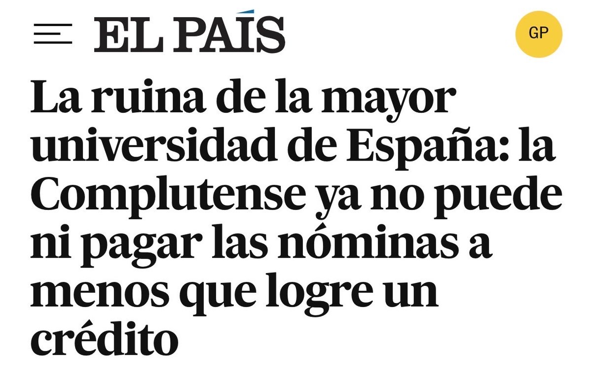 Ayuso está empeñada en estrangular las universidades públicas madrileñas mientras le pone la alfombra roja a las privadas.

La Complutense ha pedido un rescate y la URJC también está a punto de hacerlo.
Se lo avisamos al PP: nos van a tener enfrente y no van a cargarse la