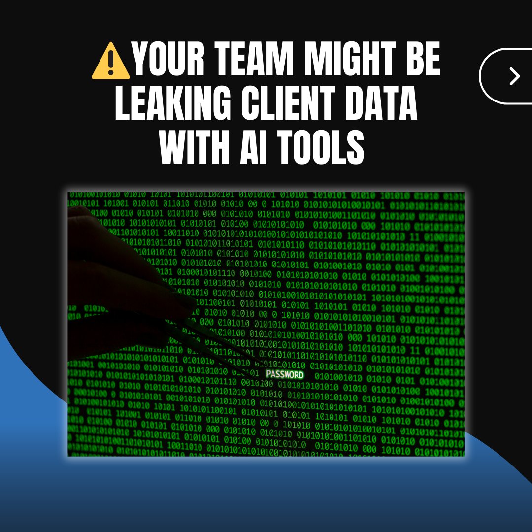 AutomateTech's tweet image. Your team might be exposing client data through AI tools you don’t control. 
Staff are pasting emails, contracts, internal notes into free AI apps they’ve found online. 
These tools often store data offshore. Some connect to other apps silently. Others retain and reuse what get