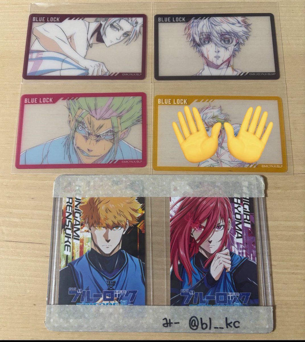 bl__kc's tweet photo. 【更新】
ブルーロック展　クリアシート

【譲】蜂楽〆、潔、士道各1追加

【求】💖千切１点

よろしくお願いいたします。 https://t.co/GPXqKEWSmq