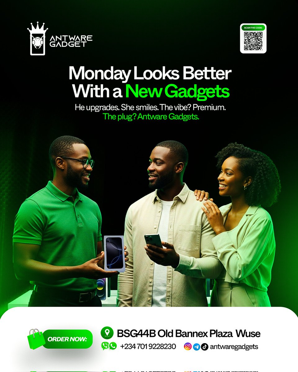 ayobytevisualz's tweet image. New Week Flyer Design for Antware gadget💚🤍🖤