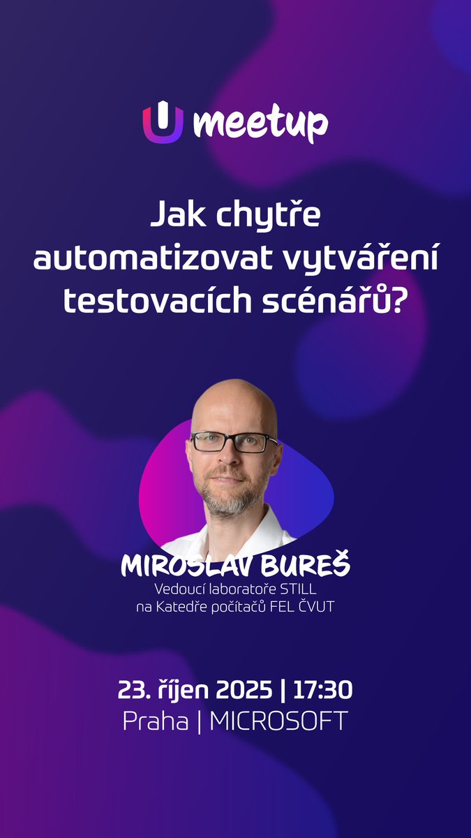 Looking forward to sharing my thoughts on test automation, Model-based Testing, DeepMBT project and #AI at MeetUp this Thursday in Prague: praha.meetupdate.cz/cs#about