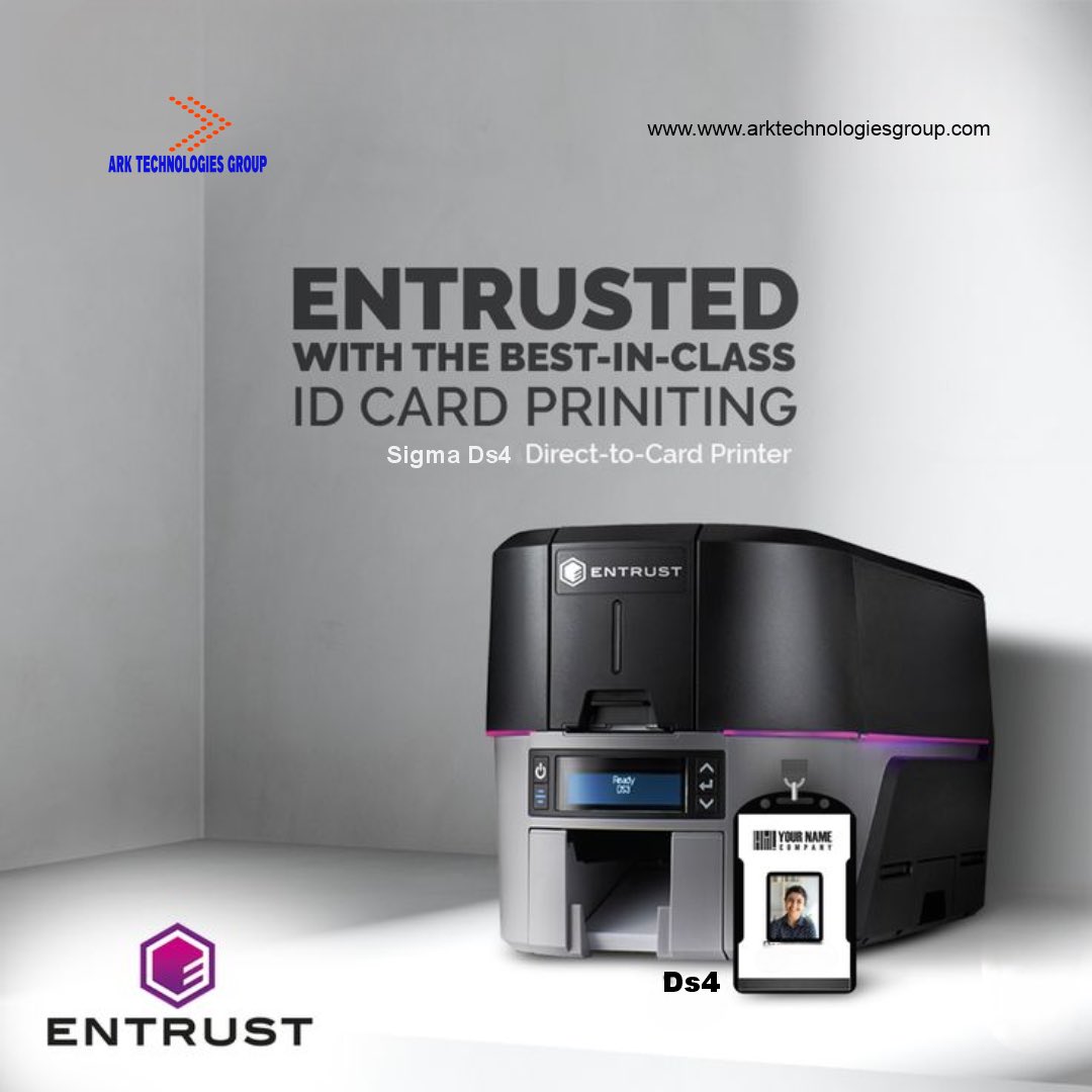 ark_techgroup's tweet image. Entrusted with the best-in-class ID card printing
Entrust Sigma DS4 Direct-to-Card Printer is developed to meet today’s needs. It helps you give super quality ID cards in the quickest time. Everything you expect in an ID card printer, and more! •