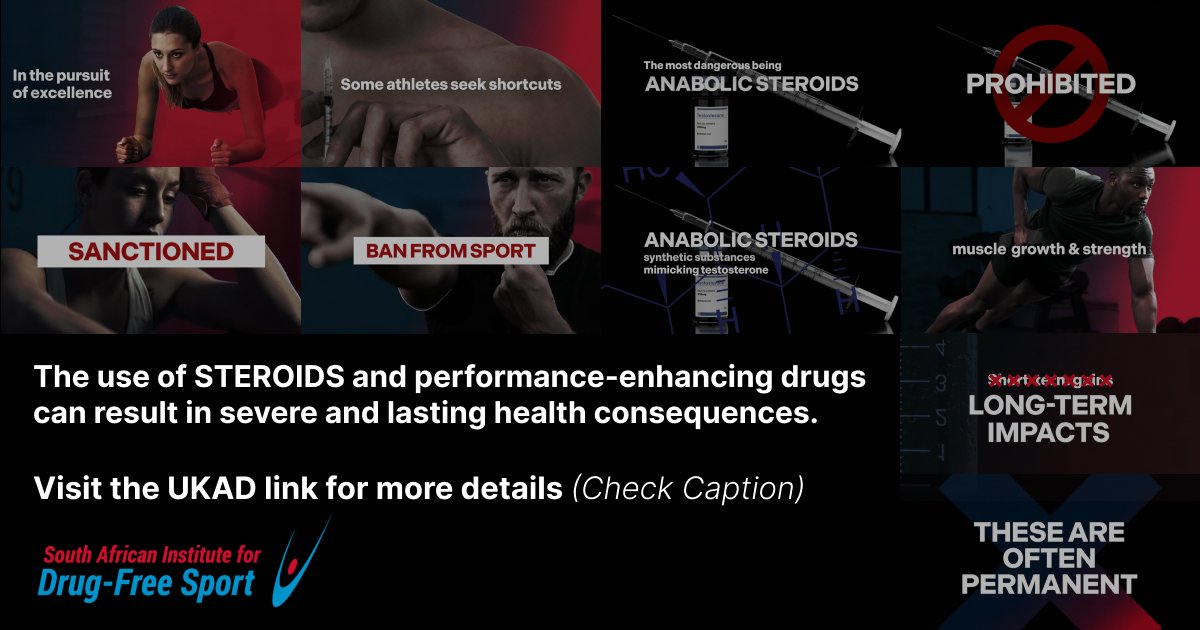 drugfreesportZA's tweet photo. Side effects of taking Anabolic Steroids
Visit the UKAD link for more details: https://t.co/6S81TgWbjm
#SteroidAwareness #SayNoToSteroids #CleanSport #PlayClean #AntiDoping #HealthOverHype #PerformanceWithoutDrugs #TrainNatural #StayCleanStayStrong #ProtectYourHealth https://t.co/JVgNsxaK3r