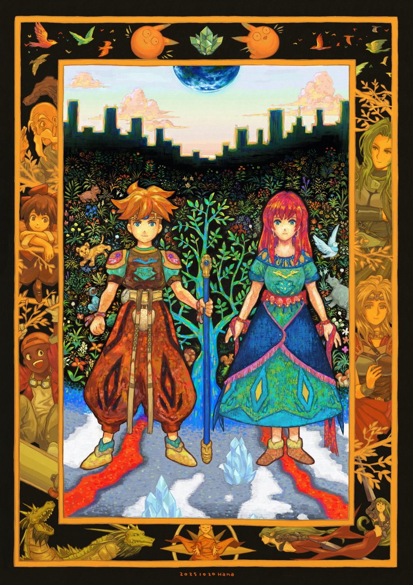 trtt87's tweet image. 天地創造30周年おめでとうございます!
25周年アンソロジーに寄稿した絵です。大好き!
#天地創造30周年 #terranigma30th
