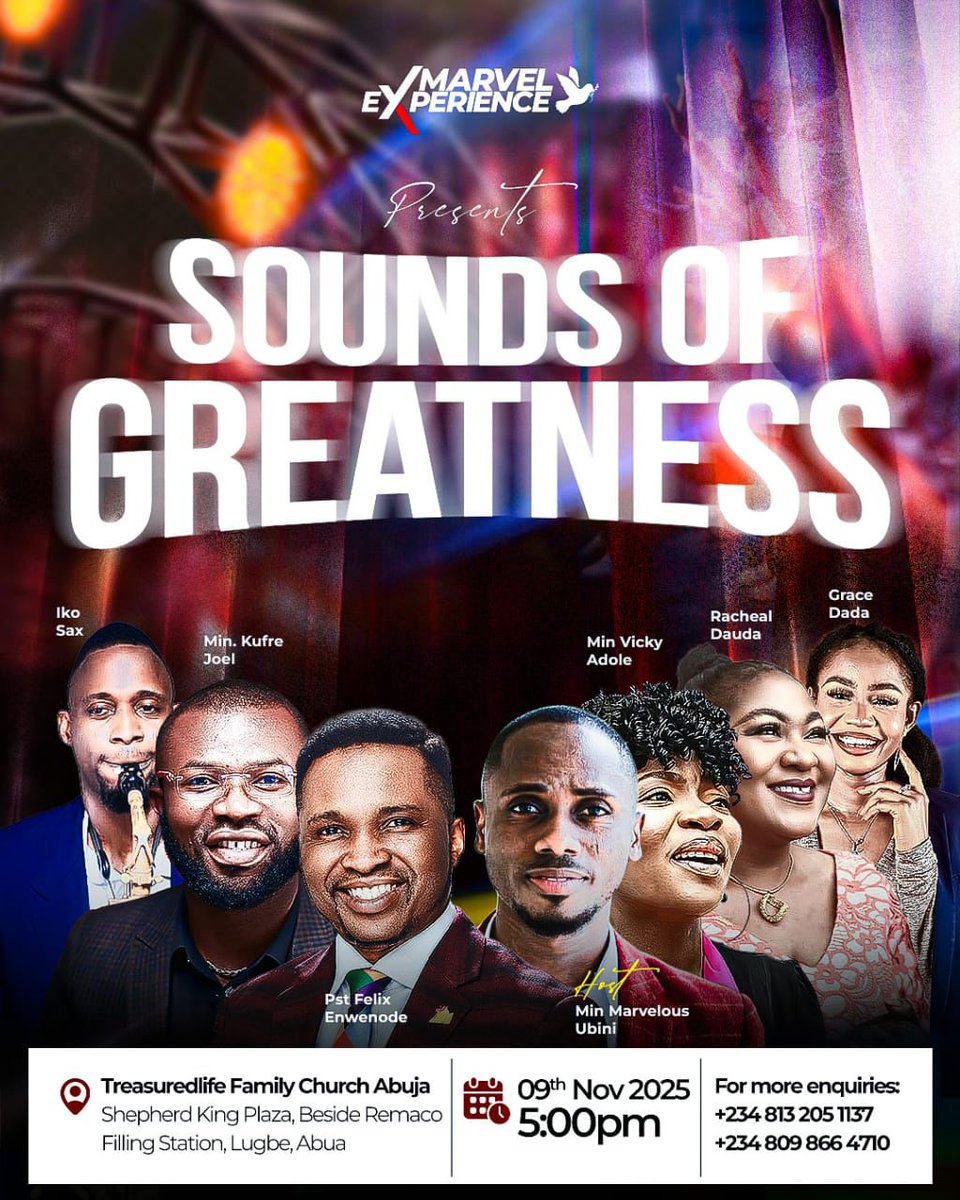 Not your regular church flyer 👀

We designed Sounds of Greatness for Marvel Experience to look modern, Gen Z–friendly, and clean — no clutter, no clichés. Just energy, faith, and great design in one frame.

#GraphicDesign #EventPoster #FaithAndCreativity #GenZDesign