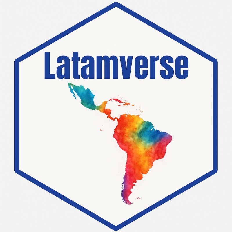 El primer metapaquete regional enfocado en Latinoamérica
🔗 lnkd.in/eqp85-Mz
Latamverse es un metapaquete que reúne una colección completa de paquetes R que brindan acceso a funciones de API y conjuntos de datos seleccionados de Argentina, Brasil, Chile, Colombia y Perú.