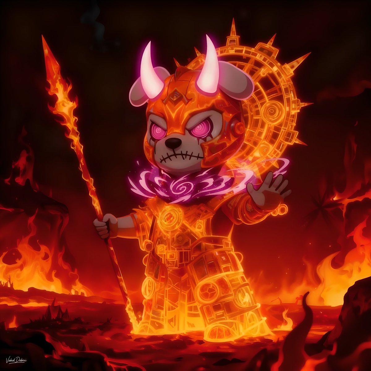 Flaming <a href="/Morse_404/">Morse</a>  — the warrior who walks through darkness wrapped in fire. 🔥 His spear burns brighter than fear itself, and wherever it strikes, shadows vanish.
He seeks no vengeance — he carries the light. ⚡
#MMGA 
<a href="/MitosisOrg/">Mitosis</a>