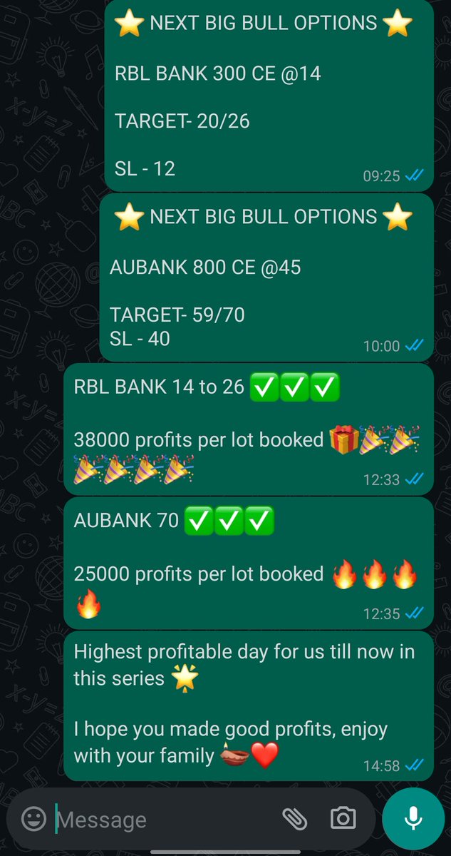 Kaps1sharma's tweet photo. Goal of 60k in a day achieved ✅ ✅ 💯 
🔸Congratulations to those who joined with the Diwali offer 🪔 and got 20× of it in a day ❤️
🔸 Diwali offer is still live,can join here 👇
https://t.co/pqhxECQEFQ

#PSUBanks #Nifty50 #banknifty #diwalipick #MuhuratTrading #RBLBank #AUBANK https://t.co/iAr94kWHh7