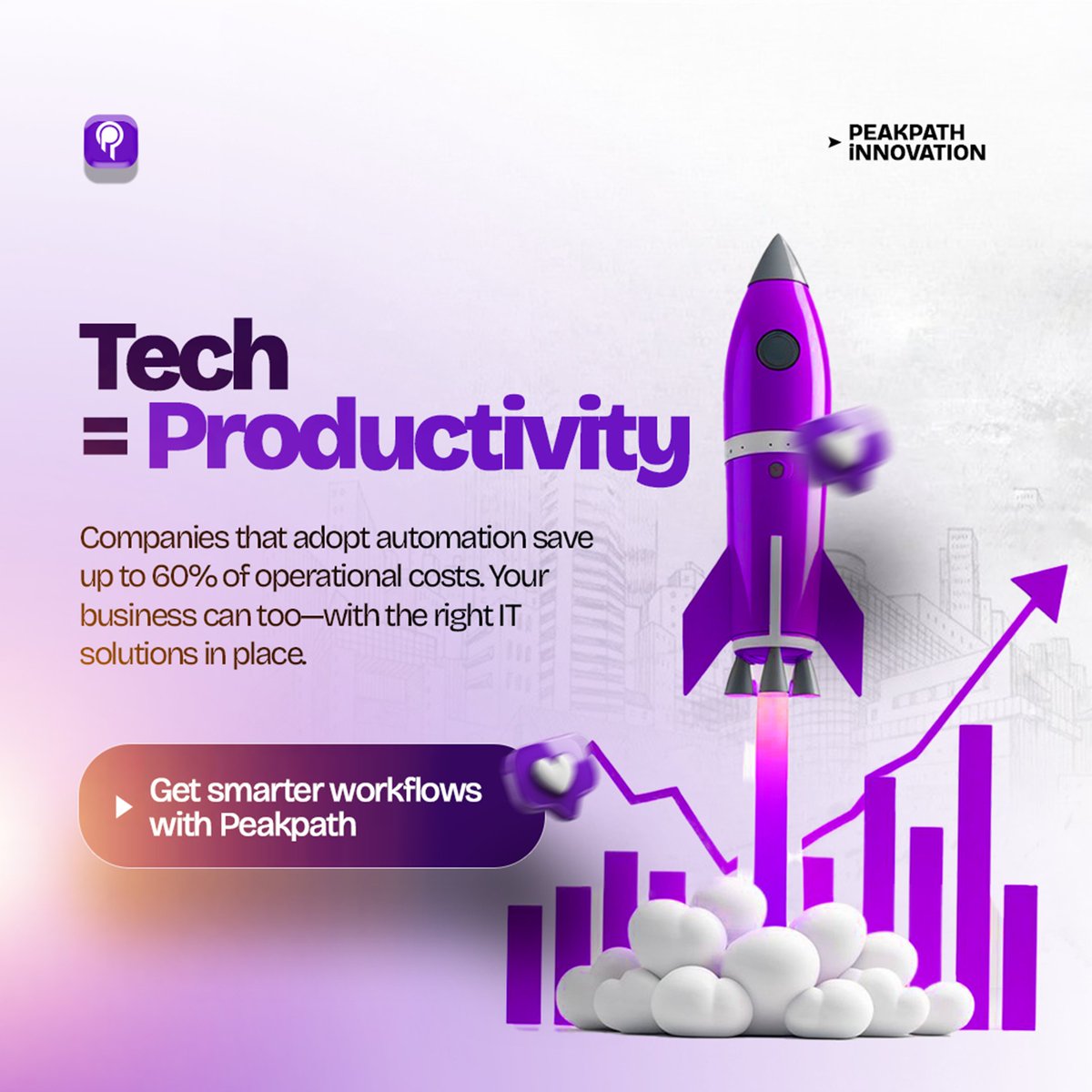 PeakPathng's tweet image. Automation saves 60% of costs. What’s your excuse? 

#TechProductivity #Peakpath