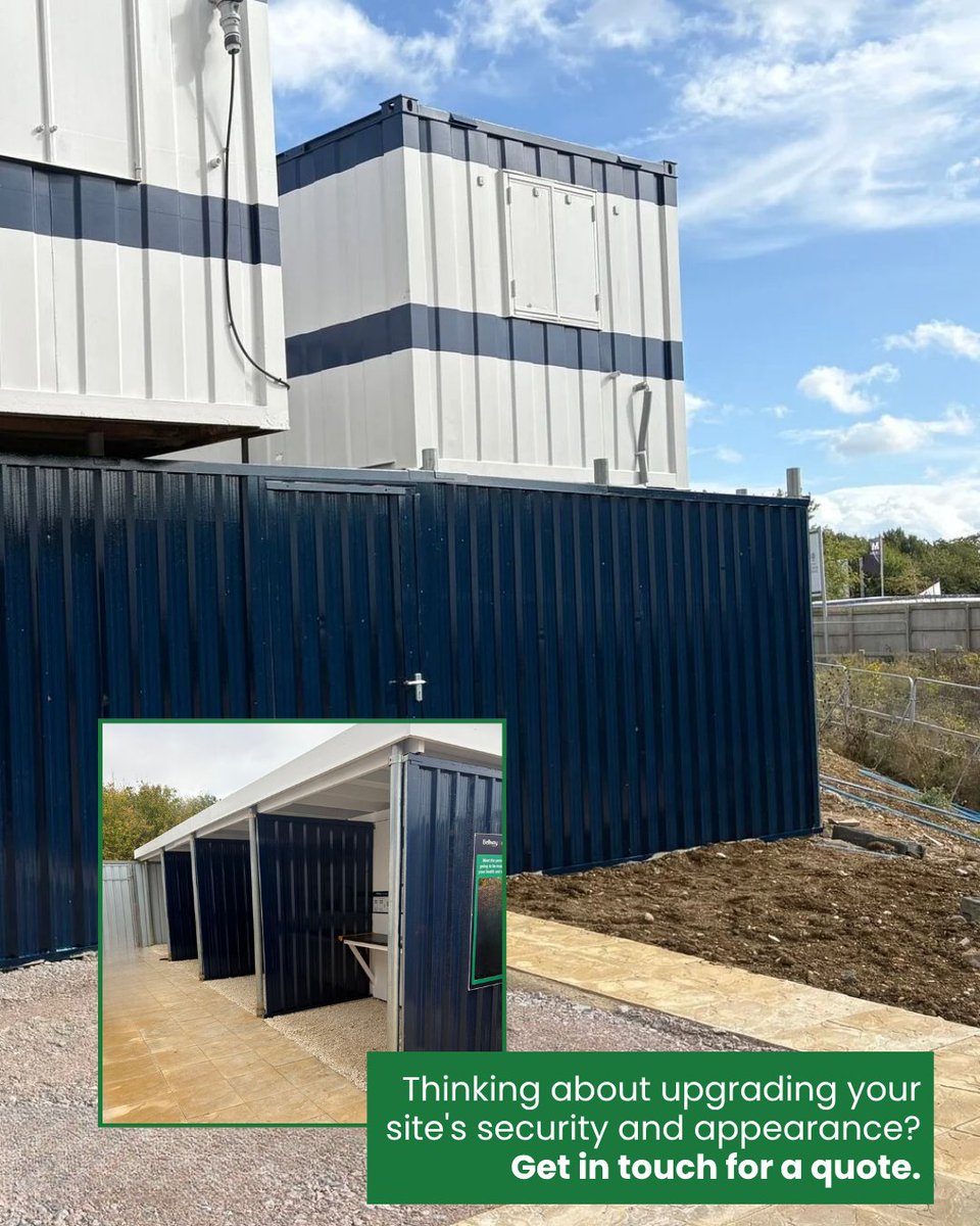 RethyncLtd's tweet image. Another standout installation for Bellway Homes 🔵

A secure, enclosed hoarding setup featuring sheltered workspaces and a premium finish in Bellway’s bold brand colours — delivering strength, compliance, and style. 😎

📞 rethync.co.uk

#ConstructionUK  #Rethync