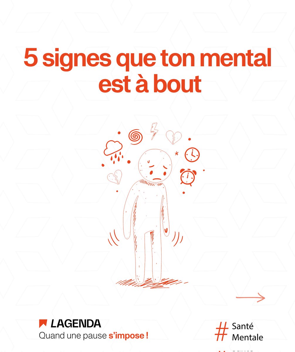 Ton mental est à bout [Thread 🧵] 

Fatigue constante, irritabilité, perte de motivation… Ce ne sont pas que des “coups de mou”. Ce sont parfois des signaux que ton esprit tire la sonnette d’alarme 🧠⚠️

Apprends à les reconnaître.

Découvre ⤵️