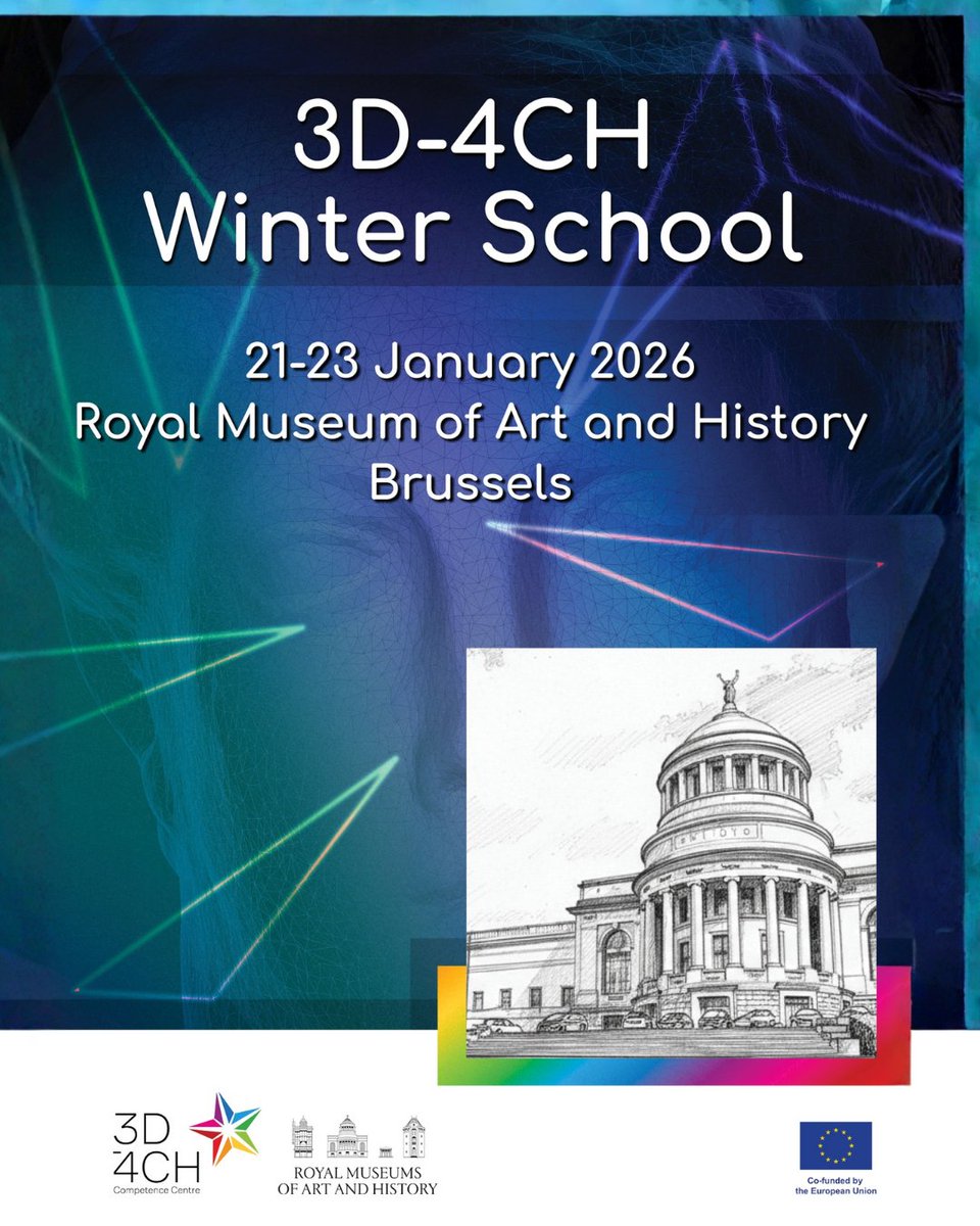 📣 3D-4CH Winter School 2026
📍 21–23 Jan | Brussels
3 days of 3D innovation for cultural heritage!

Workshops, keynotes &amp; networking across Europe.
🔗 Register by 31 Oct: bit.ly/4hgq5XO

#3D4CH #DigitalHeritage #CulturalHeritage
