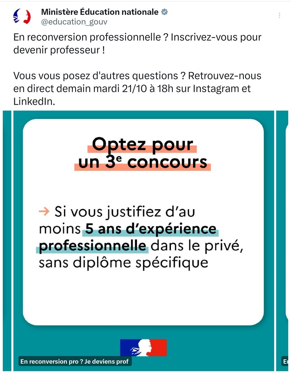 5 ans à faire la plonge, venez nous rejoindre, nous manquons de professeurs des écoles, de professeurs de lettres, de mathématiques...
Aucun souci pour le ministère alors que 4000 postes seraient supprimés en 2026...