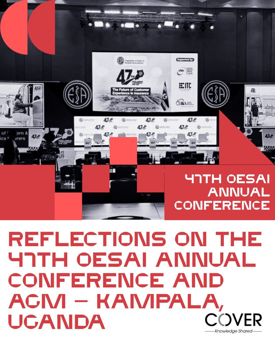 The Organisation of Eastern and Southern Africa Insurers (OESAI) held its 47th Annual Conference and AGM in Kampala, Uganda, from 23–27 August 2025, drawing over 500 delegates to explore the theme: “The Future of Customer Experience in Insurance.” 

buff.ly/IpXgw31