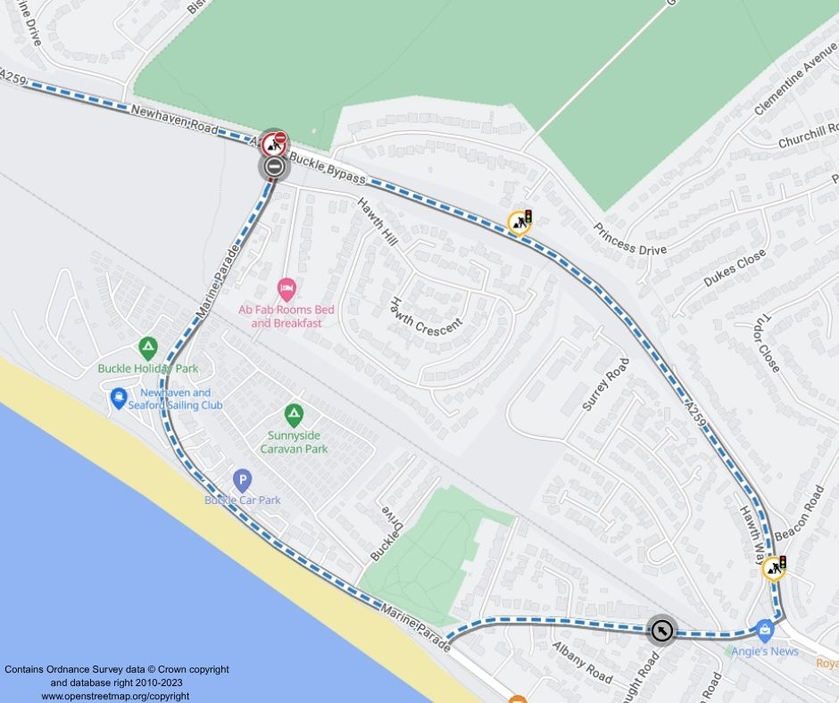 📍 A259 Buckle Bypass, #Seaford
ℹ️ Carriageway repairs
📆 22 - 25 October
🚦 Possible delays 7pm - 6am
🔴 Road closed 24 - 25 October, 7pm - 6am
ow.ly/AoxW50XeNKk