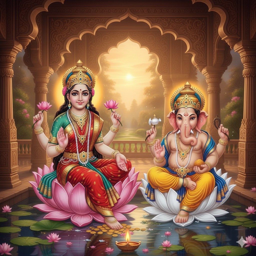 𝐑𝐚𝐡𝐮𝐥 (@rahulpatel729) on Twitter photo माँ लक्ष्मी और भगवान गणेश जी का पूजन समृद्धि और शुभता का प्रतीक है। 
लक्ष्मी जी धन, सौभाग्य और सुख का आशीर्वाद देती हैं, वहीं गणेश जी बुद्धि, विवेक और विघ्नों को दूर करते हैं। 
जहाँ इन दोनों का वास होता है, वहाँ खुशियाँ, शांति और सफलता स्वयं चली आती हैं। जय माँ लक्ष्मी, जय श्री माँ लक्ष्मी और भगवान गणेश जी का पूजन समृद्धि और शुभता का प्रतीक है। 
लक्ष्मी जी धन, सौभाग्य और सुख का आशीर्वाद देती हैं, वहीं गणेश जी बुद्धि, विवेक और विघ्नों को दूर करते हैं। 
जहाँ इन दोनों का वास होता है, वहाँ खुशियाँ, शांति और सफलता स्वयं चली आती हैं। जय माँ लक्ष्मी, जय श्री